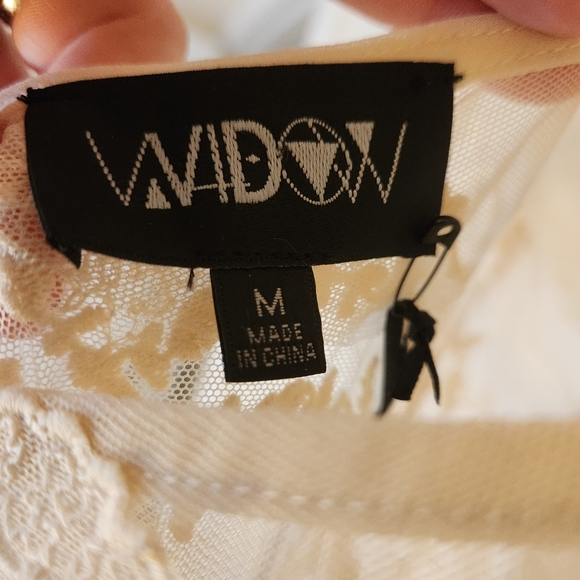 Dolls Kill Widow tea stained lace tiered mini dress - off white nude - Picture 9 of 9